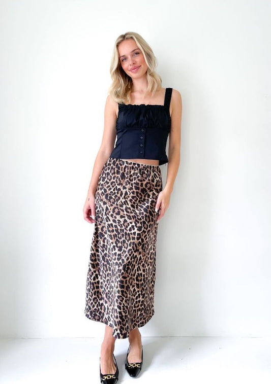 Leonie Leopard Midi Skirt