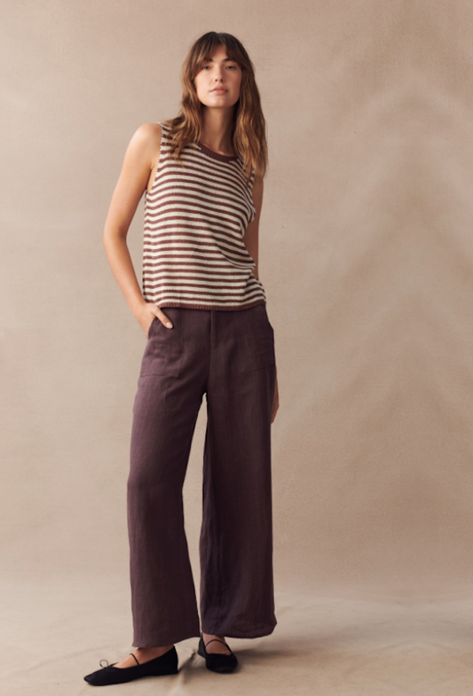 Juden Linen Pants - Cherry