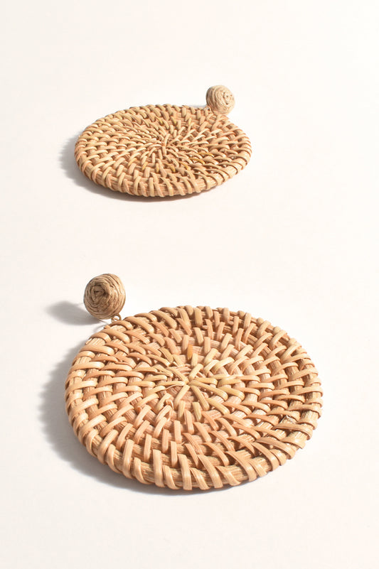 Make a Statement Weave Earrings - Camel