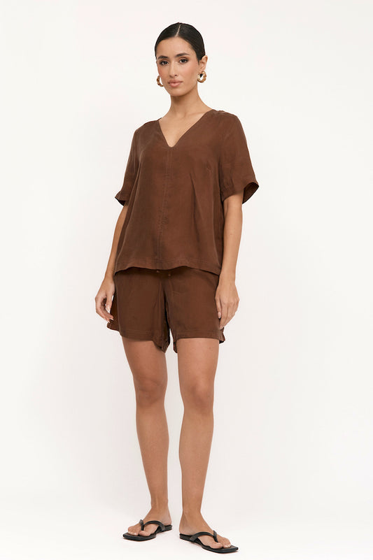 Amaia Cupro V Neck Top