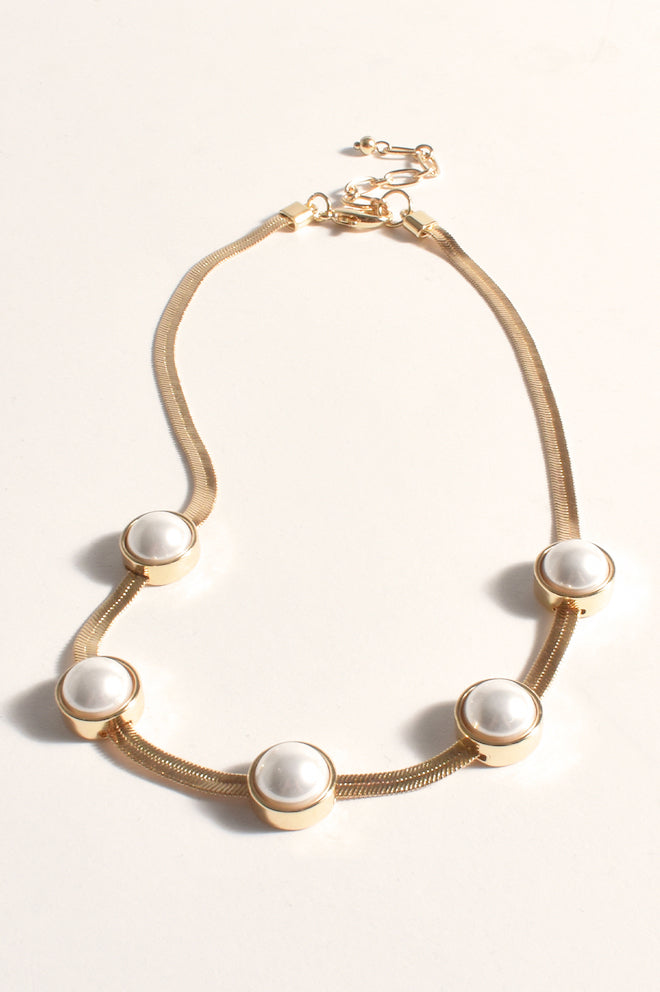 Greta Faux Pearl Collar Necklace