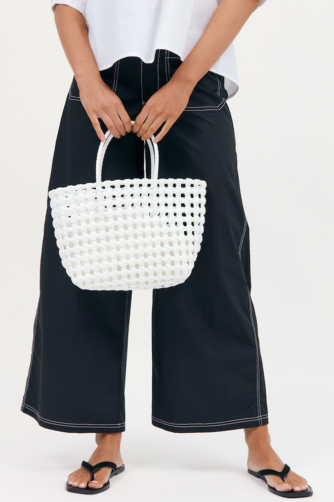 Nadia Picnic Weave Basket - White