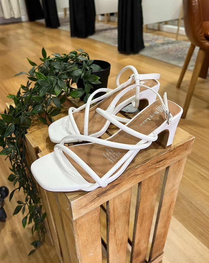 Krystal Heels - White