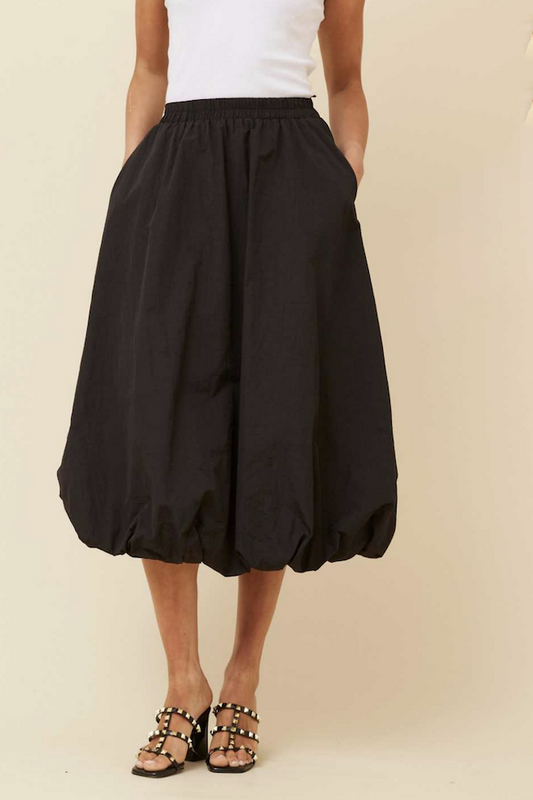 Bubble Hem Midi Skirt