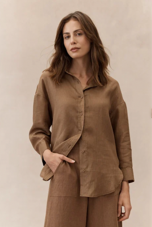 Boyfriend Shirt - Mocha