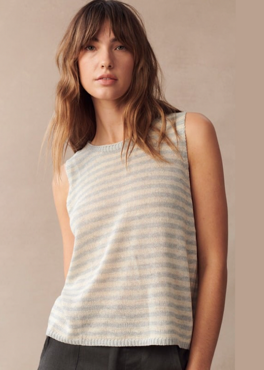 Isa Stripe Tank - Grey/Natural