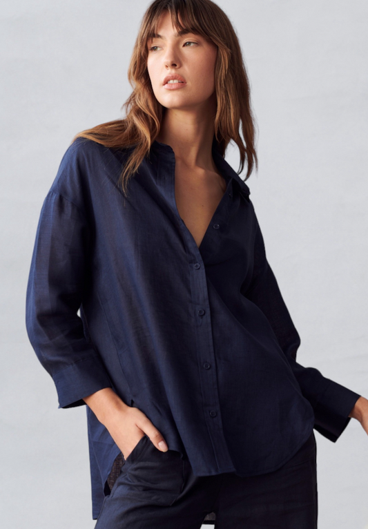 Boyfriend Shirt - Navy