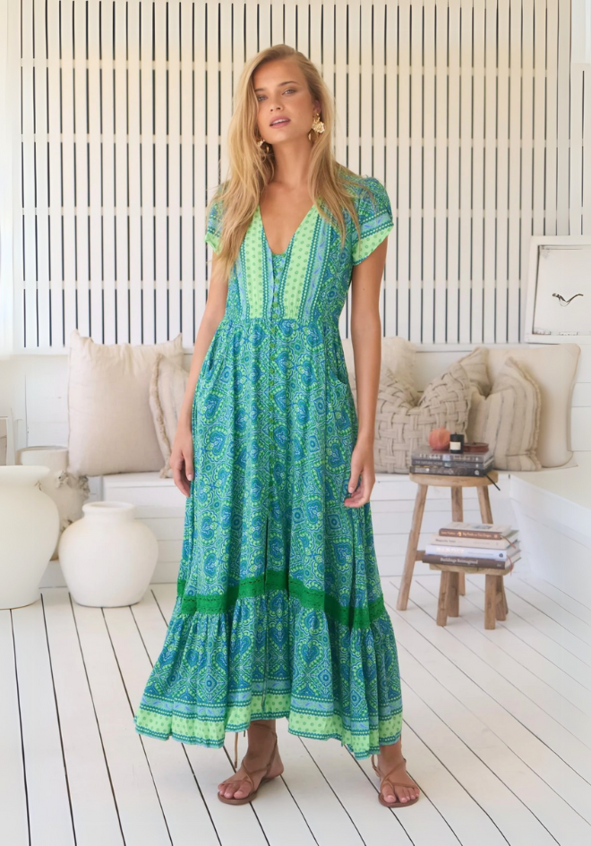 Tranquility Print Carmen Maxi