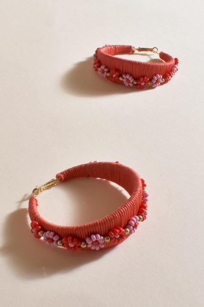 Daisy Love Wrapped Hoops - Kat and Ko Clothing